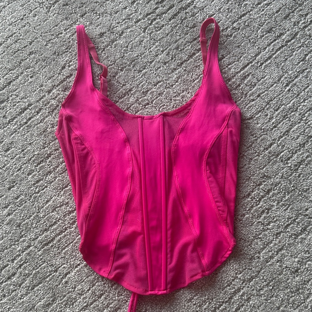 REVOLVE Fuchsia Corset Crop Top
